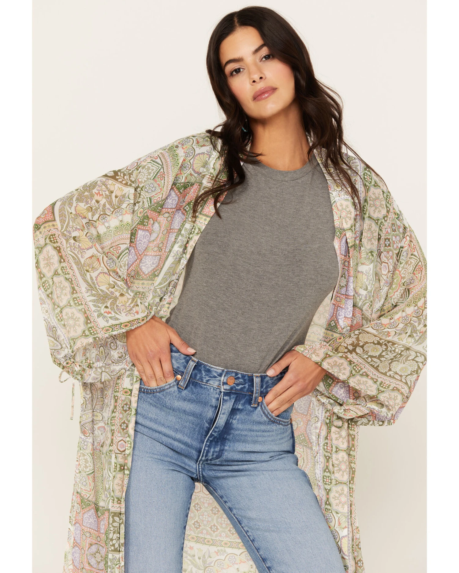 Shyanne Women's Printed Woven Kimono 1 Shyanne Women's Printed Woven Kimono