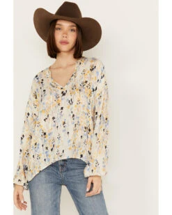 Cleo + Wolf Women's Crepe Rayon Printed Blouse -Cowgirl Drape Sales 2000386563 110 P1
