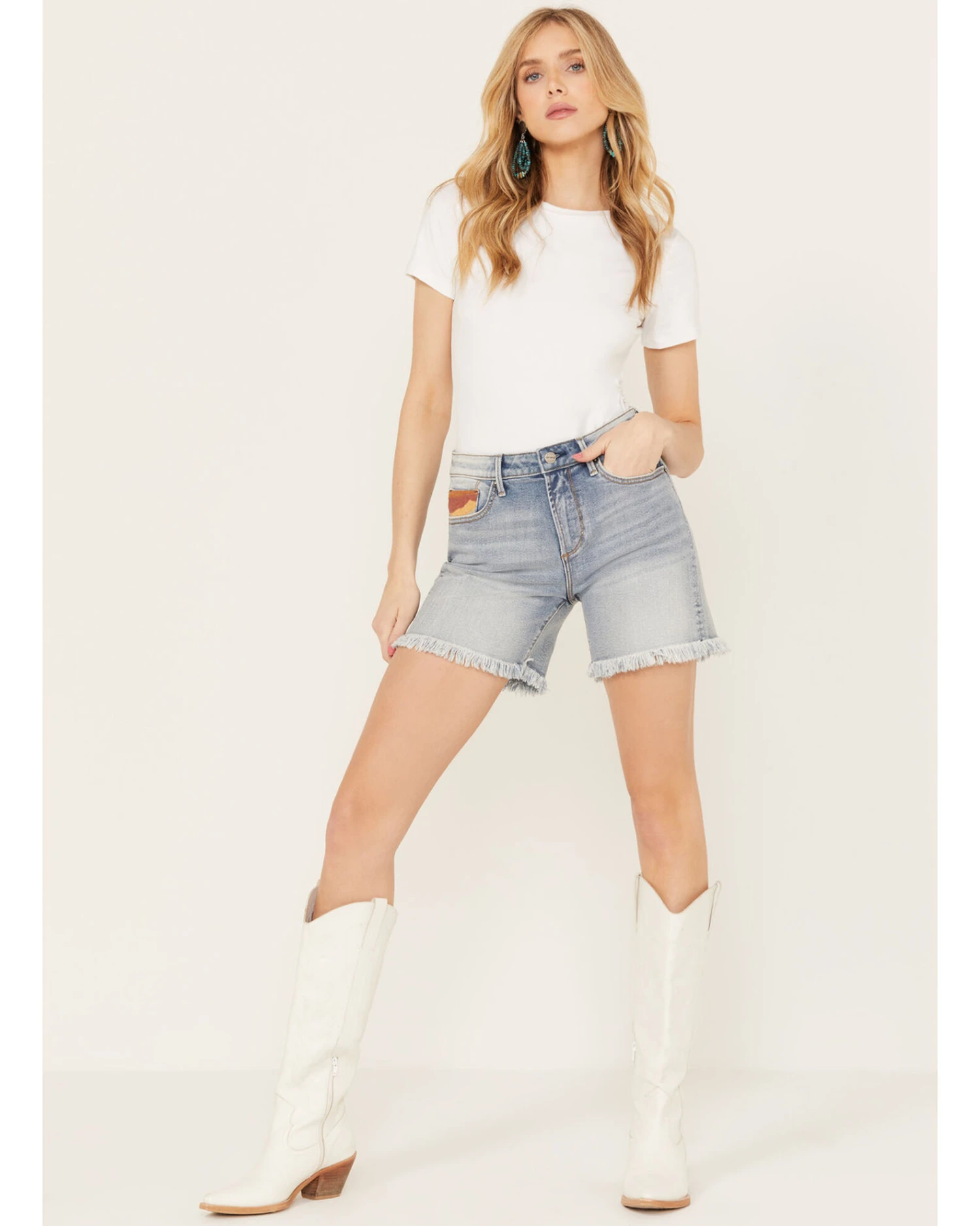 Driftwood Women's Desperado Light Wash Lulu Frayed Shorts 2 Driftwood Women's Desperado Light Wash Lulu Frayed Shorts - Image 2