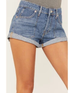 Free People Women's Light Wash Beginners Luck Slouch Shorts 5 Free People Women's Light Wash Beginners Luck Slouch Shorts -Cowgirl Drape Sales 2000387535 414 P2