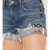 Lucky Brand Women's Medium Wash Seeing Stars Low Rise Distressed Shorts