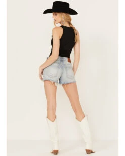 Lucky Brand Women's Light Wash Anchors Away Mid Rise Distressed Shorts 5 Lucky Brand Women's Light Wash Anchors Away Mid Rise Distressed Shorts -Cowgirl Drape Sales 2000388113 412 P3