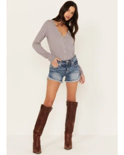 Miss Me Women's Light Wash Mid Rise Americana Star Wing Frayed Hem Shorts 6 Miss Me Women's Light Wash Mid Rise Americana Star Wing Frayed Hem Shorts -Cowgirl Drape Sales 2000388619 450 P3