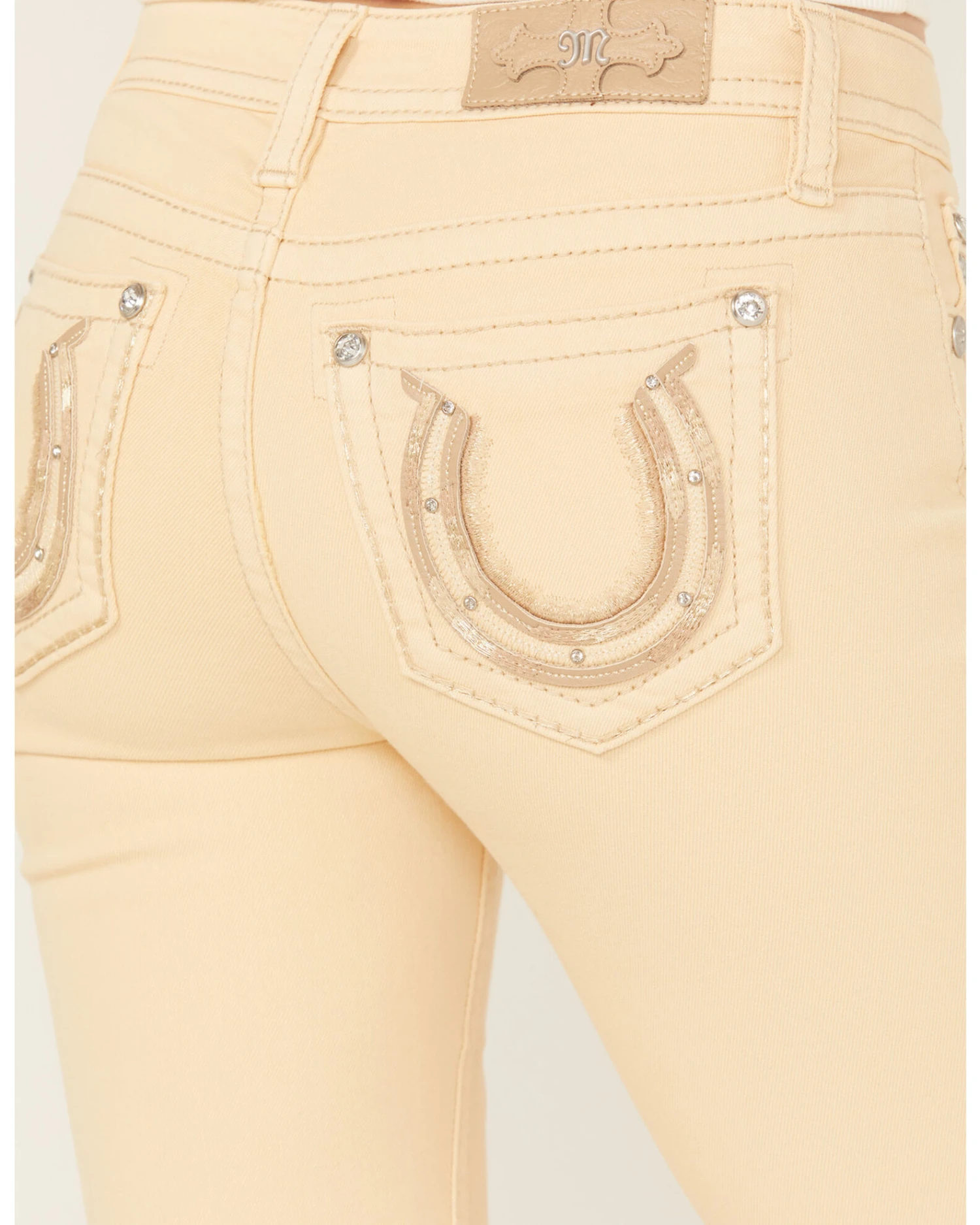 Miss Me Women's Mid Rise Horseshoe Stretch Flare Jeans 4 Miss Me Women's Mid Rise Horseshoe Stretch Flare Jeans - Image 4