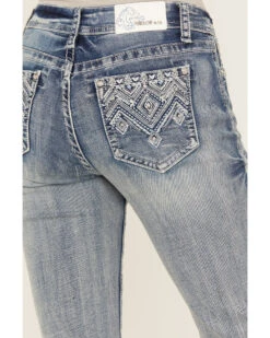 Grace In LA Women's Light Wash Mid Rise Geo Embroidered Pocket Bootcut Jeans 7 Grace In LA Women's Light Wash Mid Rise Geo Embroidered Pocket Bootcut Jeans -Cowgirl Drape Sales 2000389001 412 P2