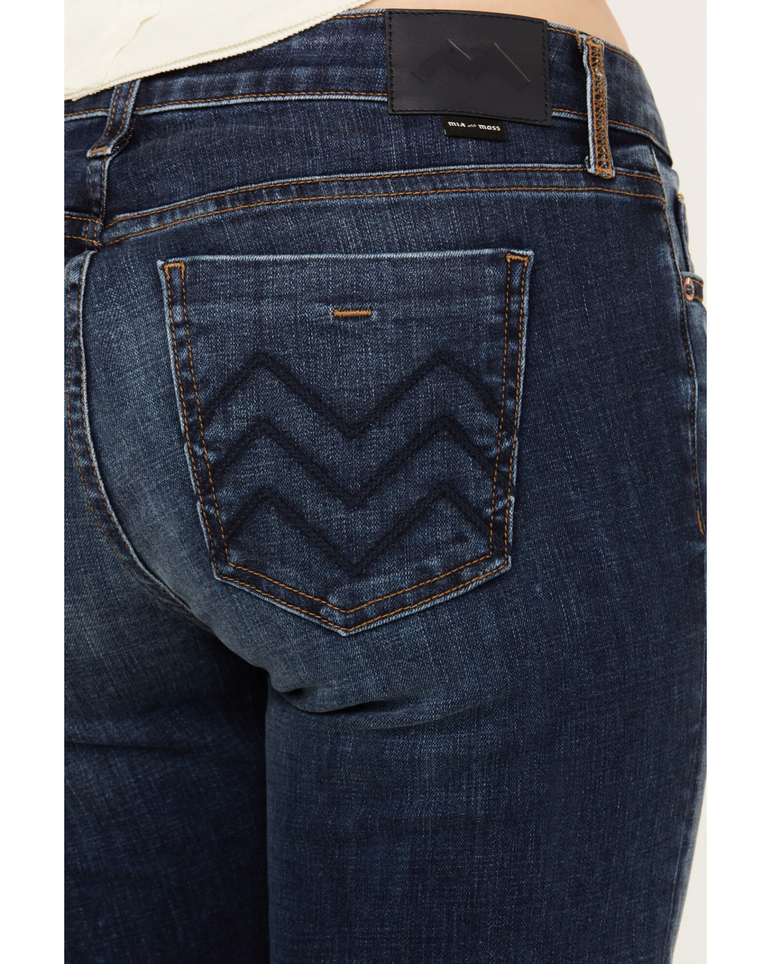 Mia And Moss Women's Spellbound Dark Wash Mid Rise Kick Flare Stretch Jeans 1 Mia And Moss Women's Spellbound Dark Wash Mid Rise Kick Flare Stretch Jeans