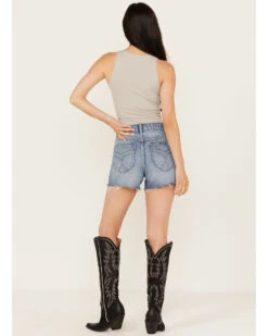 Rolla's Women's Medium Wash Vintage High Rise Stevie Shorts -Cowgirl Drape Sales 2000389494 414 P3