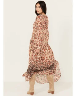 Free People Women's See It Through Floral Long Sleeve Maxi Dress 6 Free People Women's See It Through Floral Long Sleeve Maxi Dress -Cowgirl Drape Sales 2000390287 900 P4