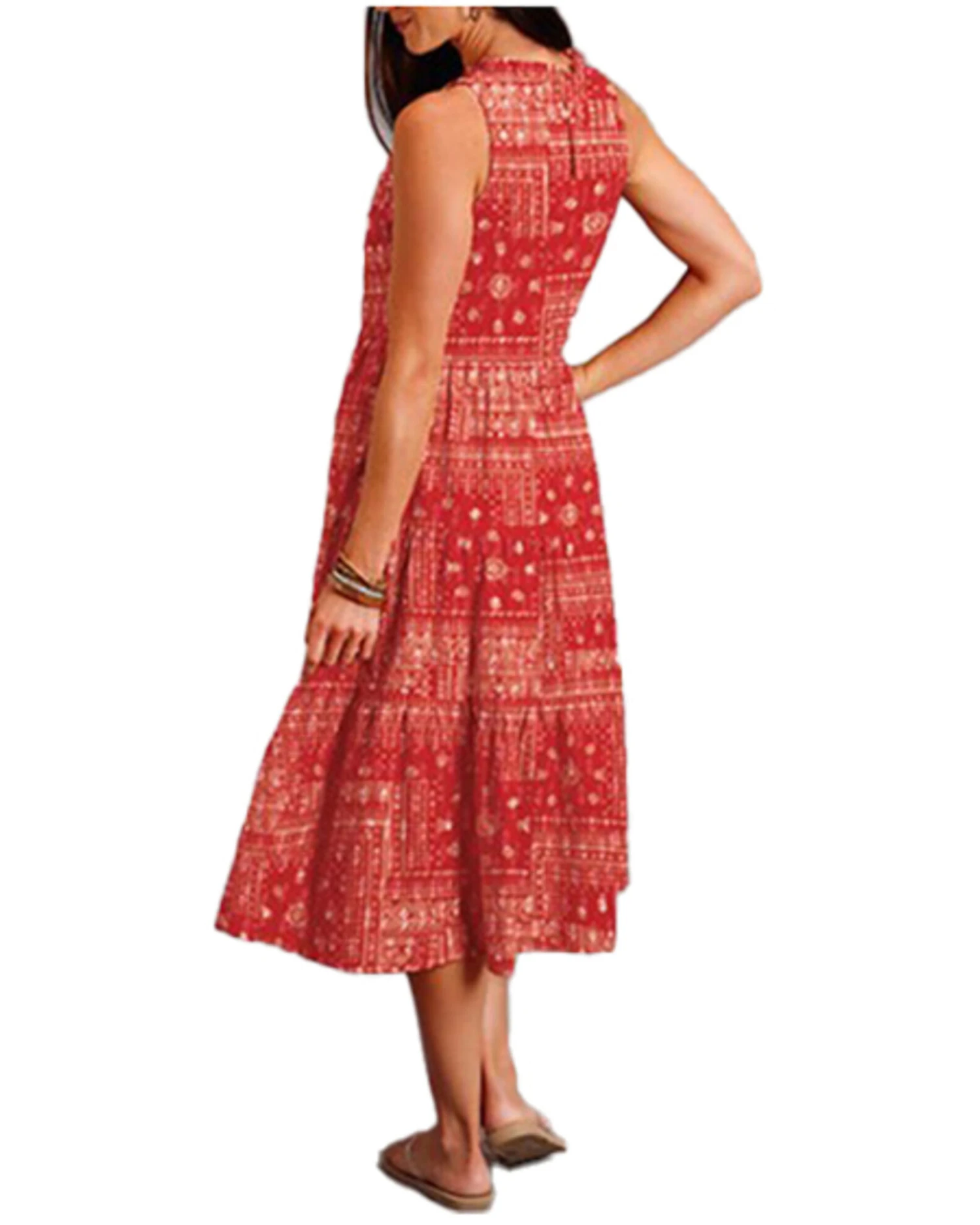 Stetson Women's Bandana Print Sleeveless Midi Dress 2 Stetson Women's Bandana Print Sleeveless Midi Dress - Image 2