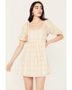 En Creme Women's Gingham And Dot Print Short Sleeve Mini Dress 5 En Creme Women's Gingham And Dot Print Short Sleeve Mini Dress -Cowgirl Drape Sales 2000392042 295 P1