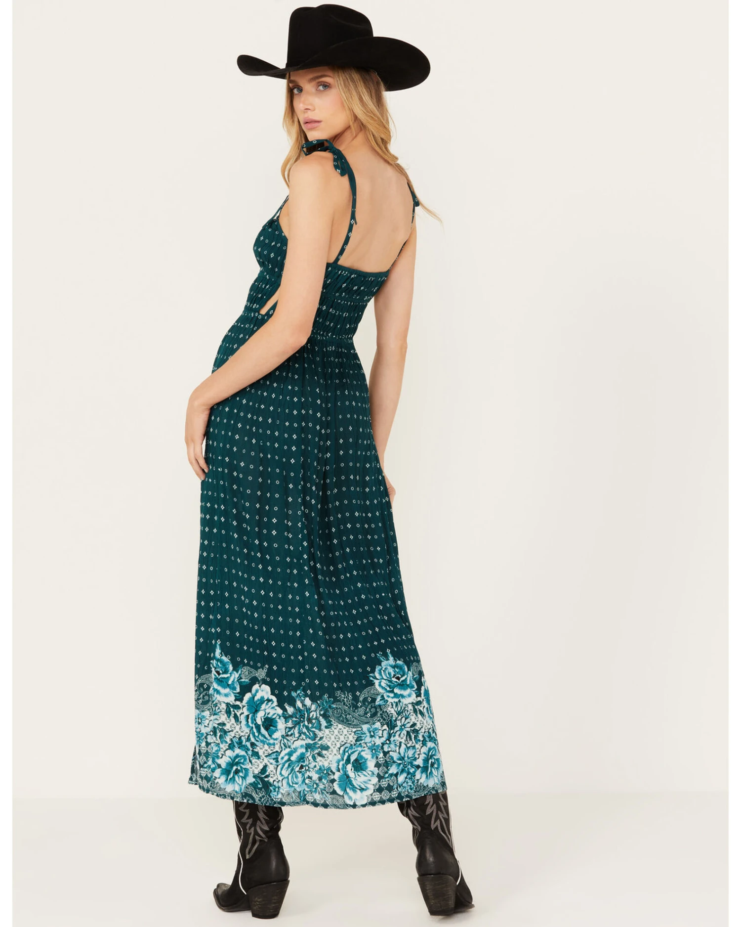 Bila77 Women's Aliyah Border Print Midi Dress 1 Bila77 Women's Aliyah Border Print Midi Dress