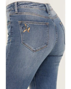 Driftwood Women's Medium Wash High Rise Flare Paisley Hem Jeans -Cowgirl Drape Sales 2000392193 414 P4