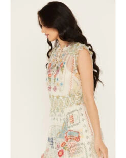 Johnny Was Women's Merida Sleeveless Mesh Midi Dress 6 Johnny Was Women's Merida Sleeveless Mesh Midi Dress -Cowgirl Drape Sales 2000393532 103 P3