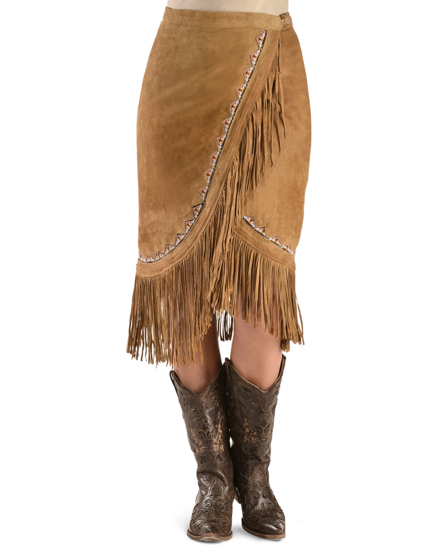 Kobler Leather Women's Yuma Fringe Suede Skirt 1 Kobler Leather Women's Yuma Fringe Suede Skirt
