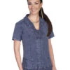 Scully Button Front Short Sleeve Top